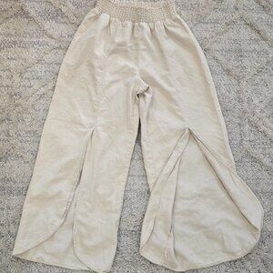 Land 'n Sea Linen-Blend Wide Leg Pants with Front Slits